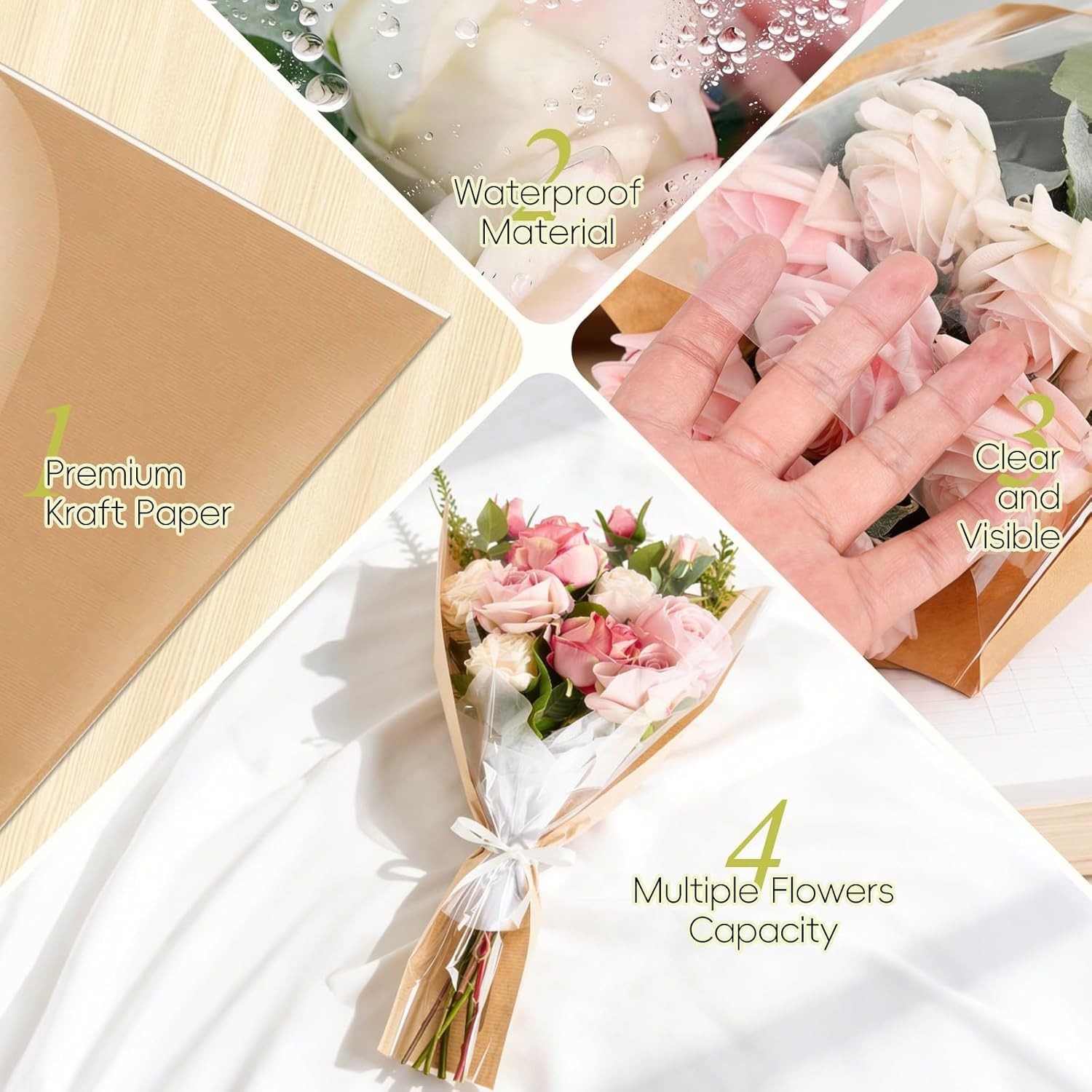 Wedding Ready: Complete Floral Arrangement Kit with Green Tape & Wrapping Bags