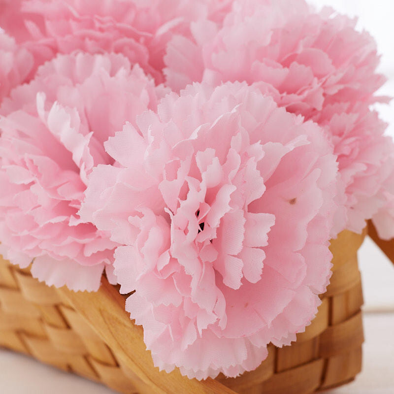 Bulk Case of 100 Large Pink Artificial Carnation 7-1/2″ Picks
