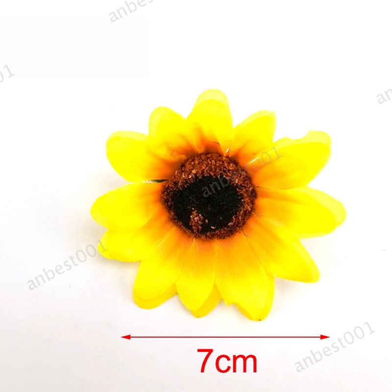 7cm Mini Silk Sunflower Artificial Fake Flowers Head For diy Wedding Party