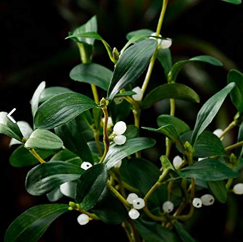 Artificial Silk Green Mistletoe with white berries and has a natural jute cor…
