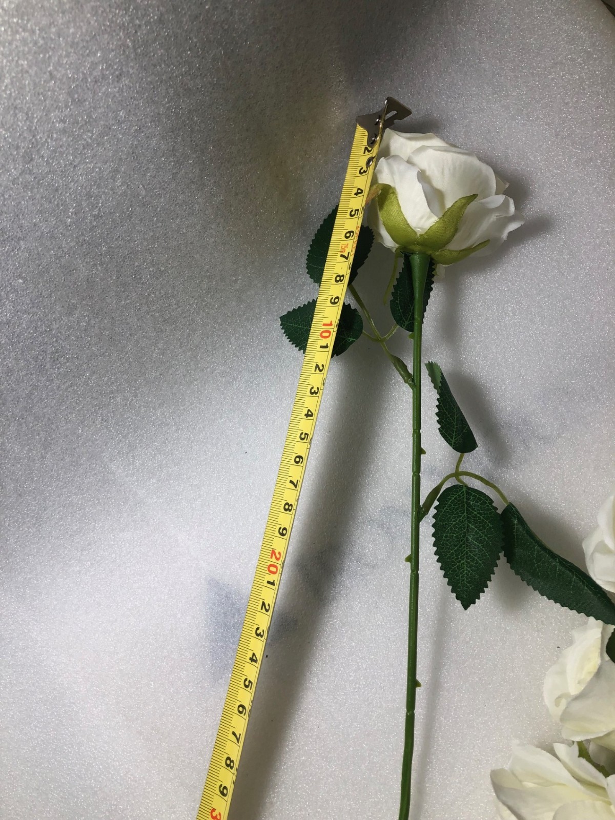8 PCS White Fake Flowers Decor Real Touch Artificial silk Rose 20″L(Z1