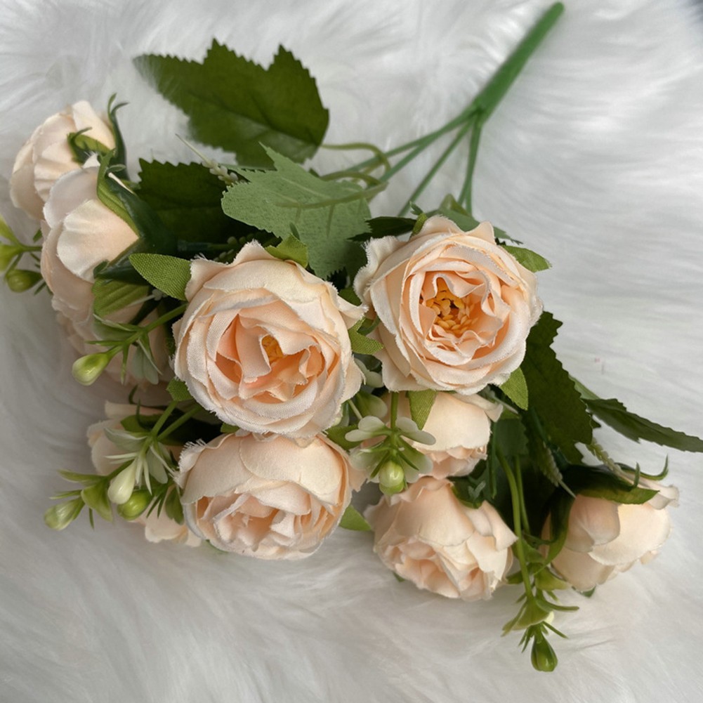Vibrant Artificial Flowers Nordic Style Starry Peonies on Elegant Cloth