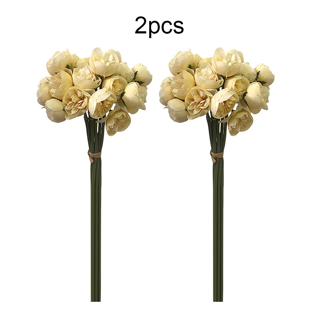 2 Bunches Wedding Flowers Artificial Peonies with Bendable and Trimmable Stems