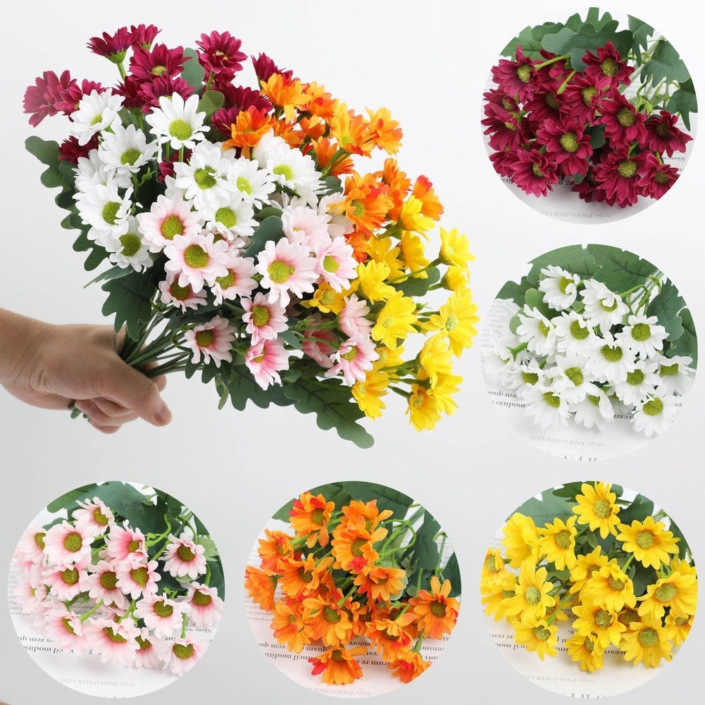 Lifelike Chamomile Flower Bouquet for Living Room Bedroom Office Decor