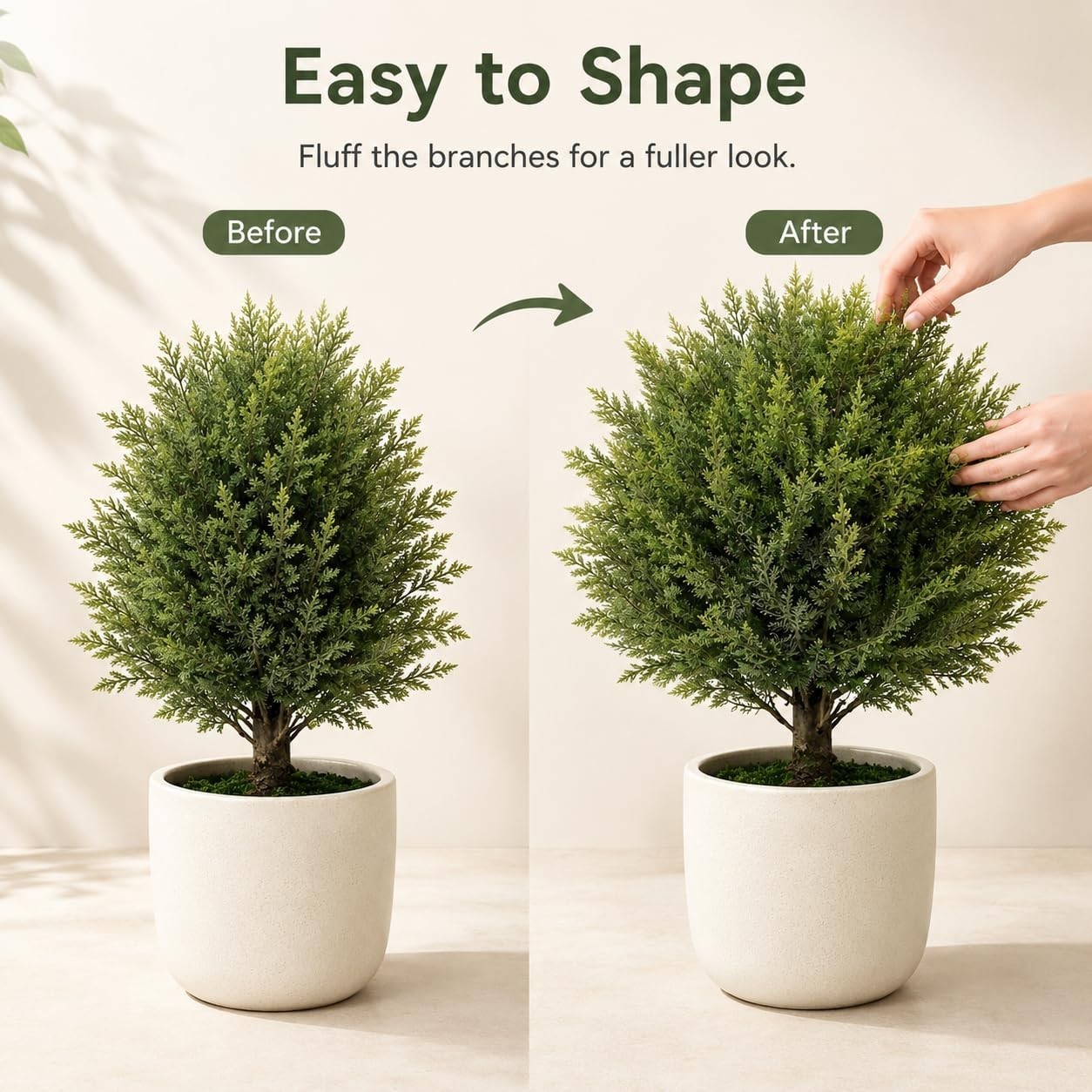 Artificial Outdoor Plants Topiary Cedar Trees 2 Pack Faux Trees Potted Bushes…