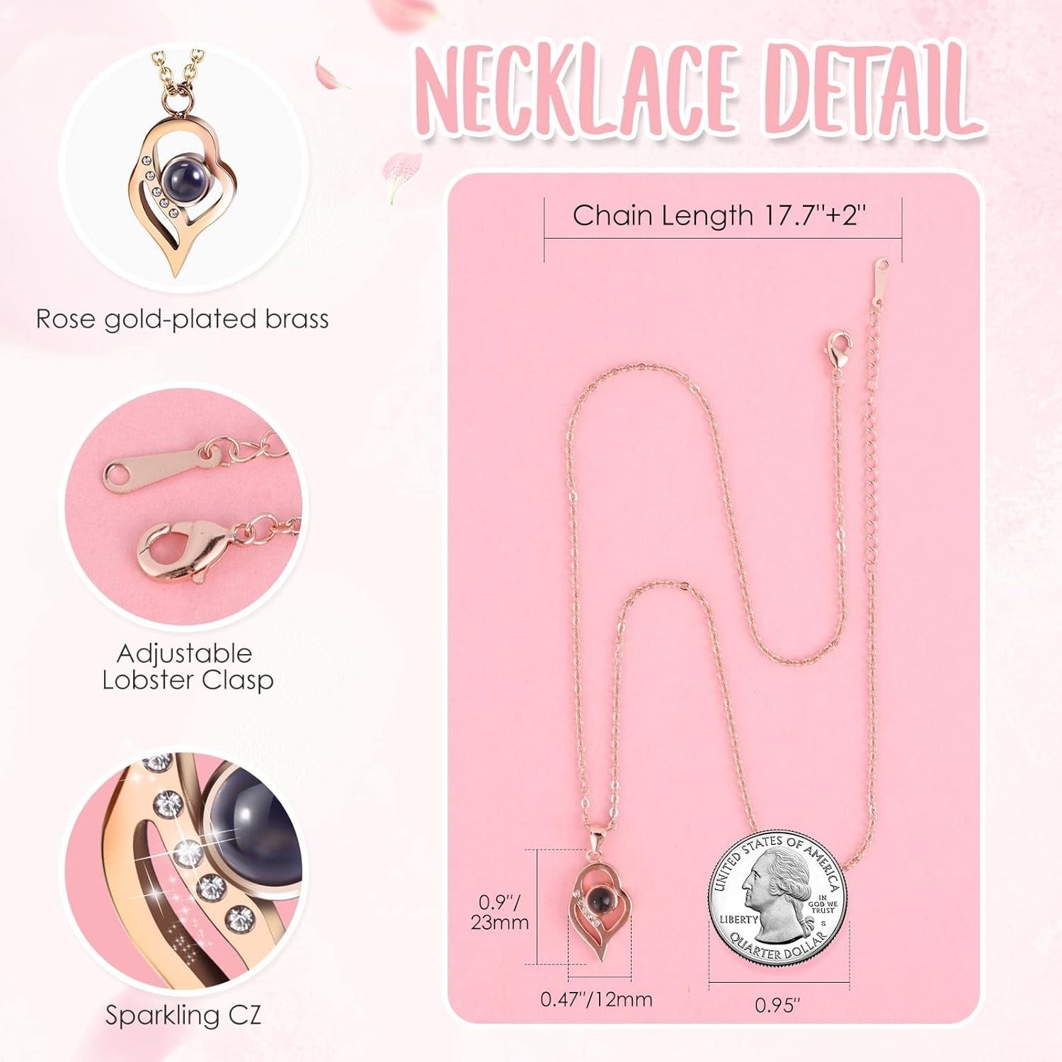 Eternal Preserved Rose Gift with I Love You Necklace – Timeless Elegance for Her