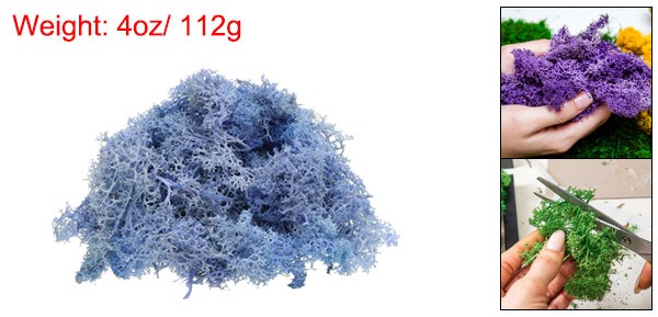 Preserved Reindeer Moss 4 OZ Fake Moss for Crafts (Sky Blue)