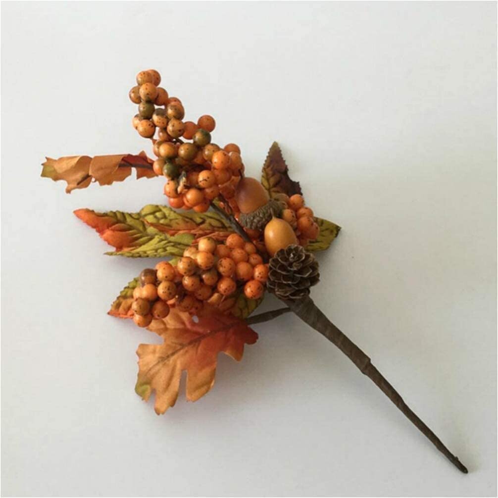 6 Pack Fall Artificial Leaf Berry Picks Home Decoration A17