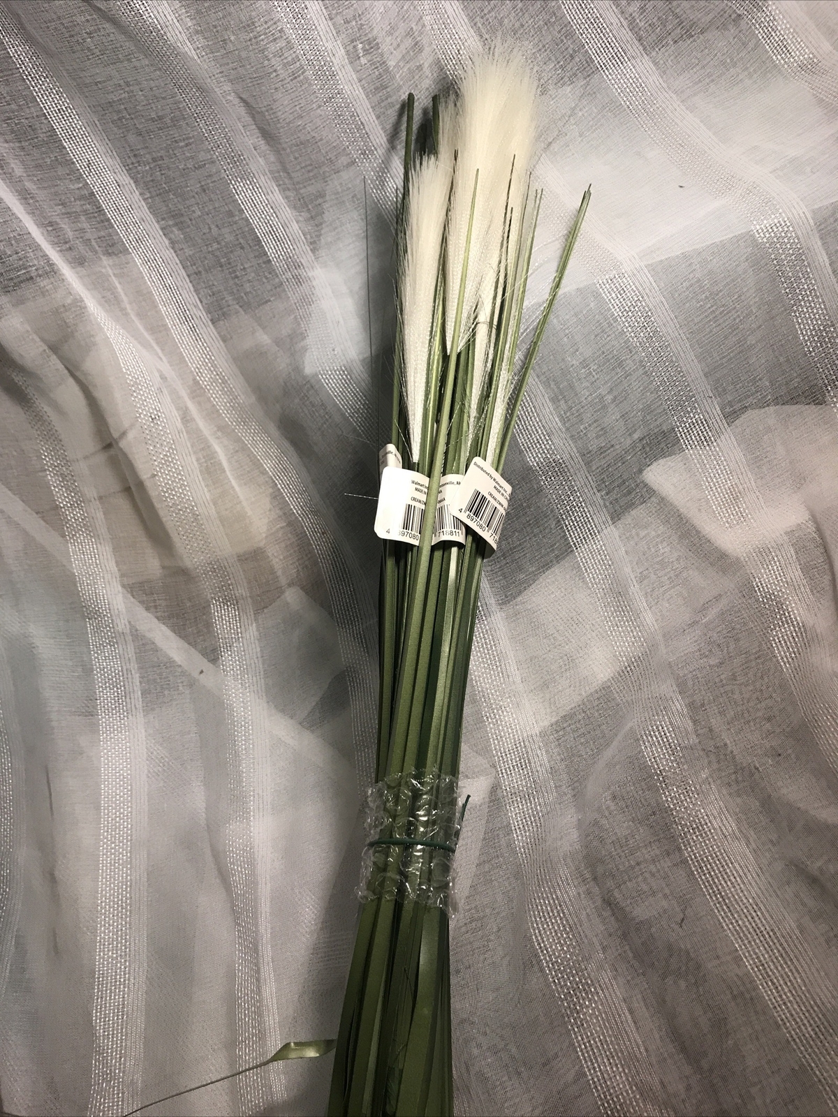 MAINSTAYS GR Grass Stems Decorative Faux Greenery Floral NEW 12 Stems Cream NWT