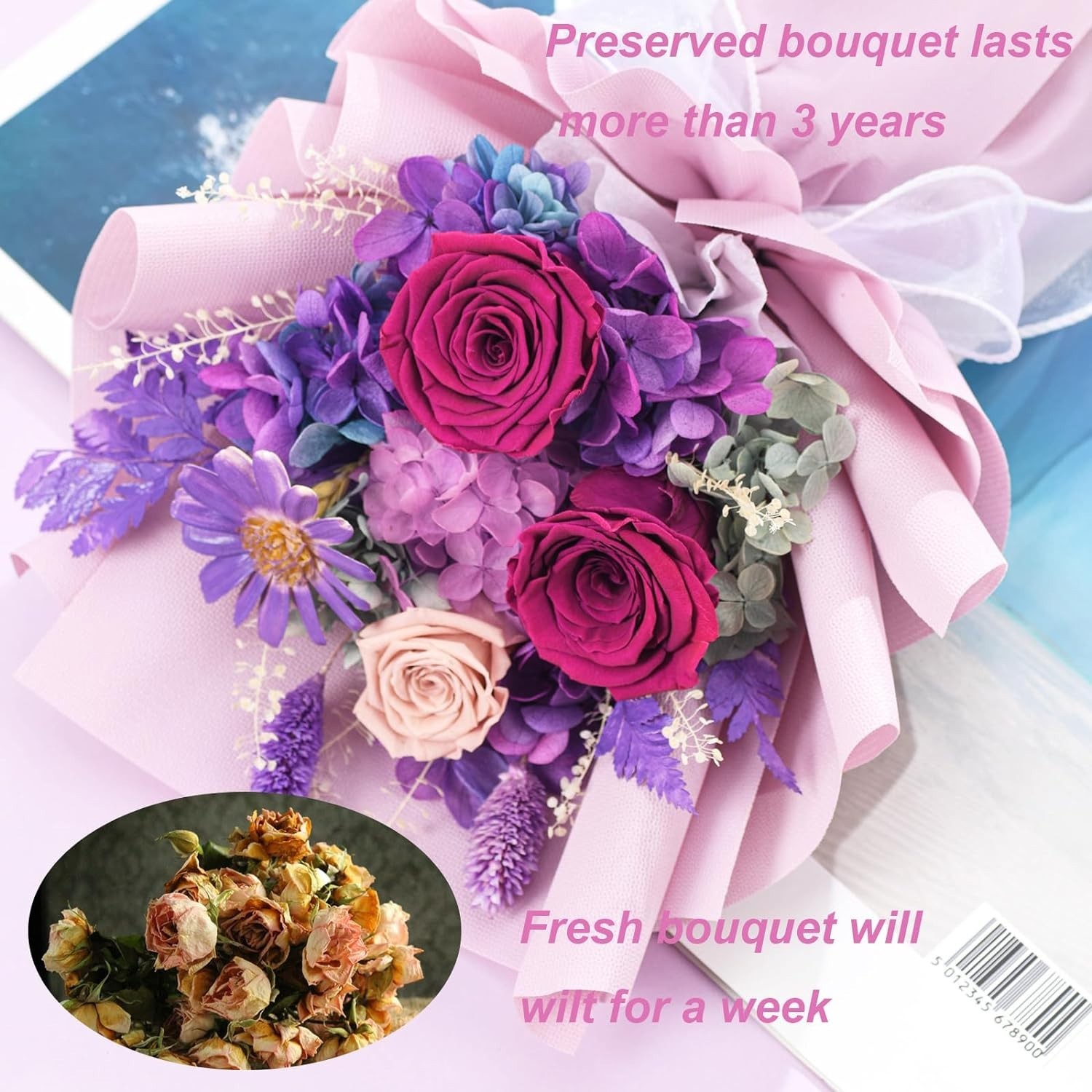 Preserved Flowers Bouquet for Delivery Long Lasting Gift for Women