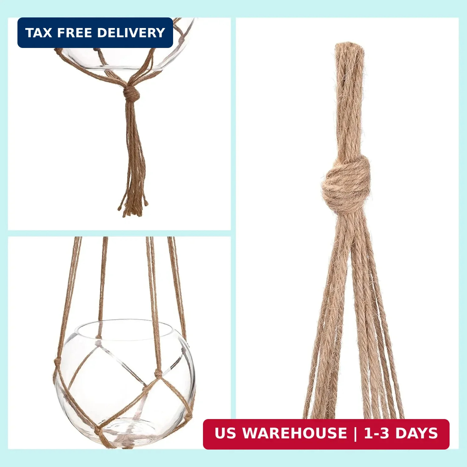 EBOOT 2 Pack 48 Inch Large Macrame Plant Hanger Rope to Hang Flower Pot Plant Ho