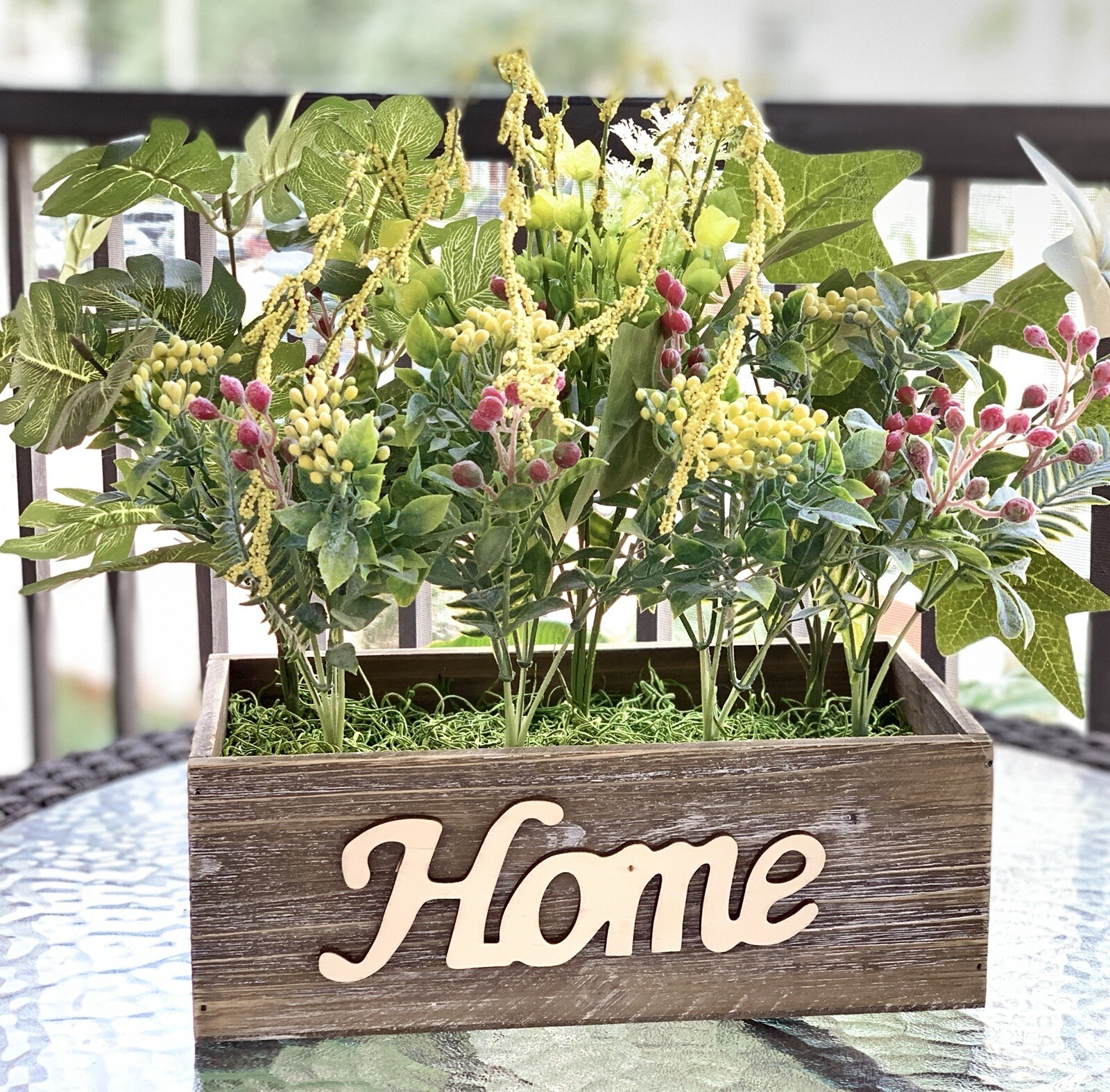 Wood Floral Arrangement Artificial Flowers for Garden & Home Decoration CP00069