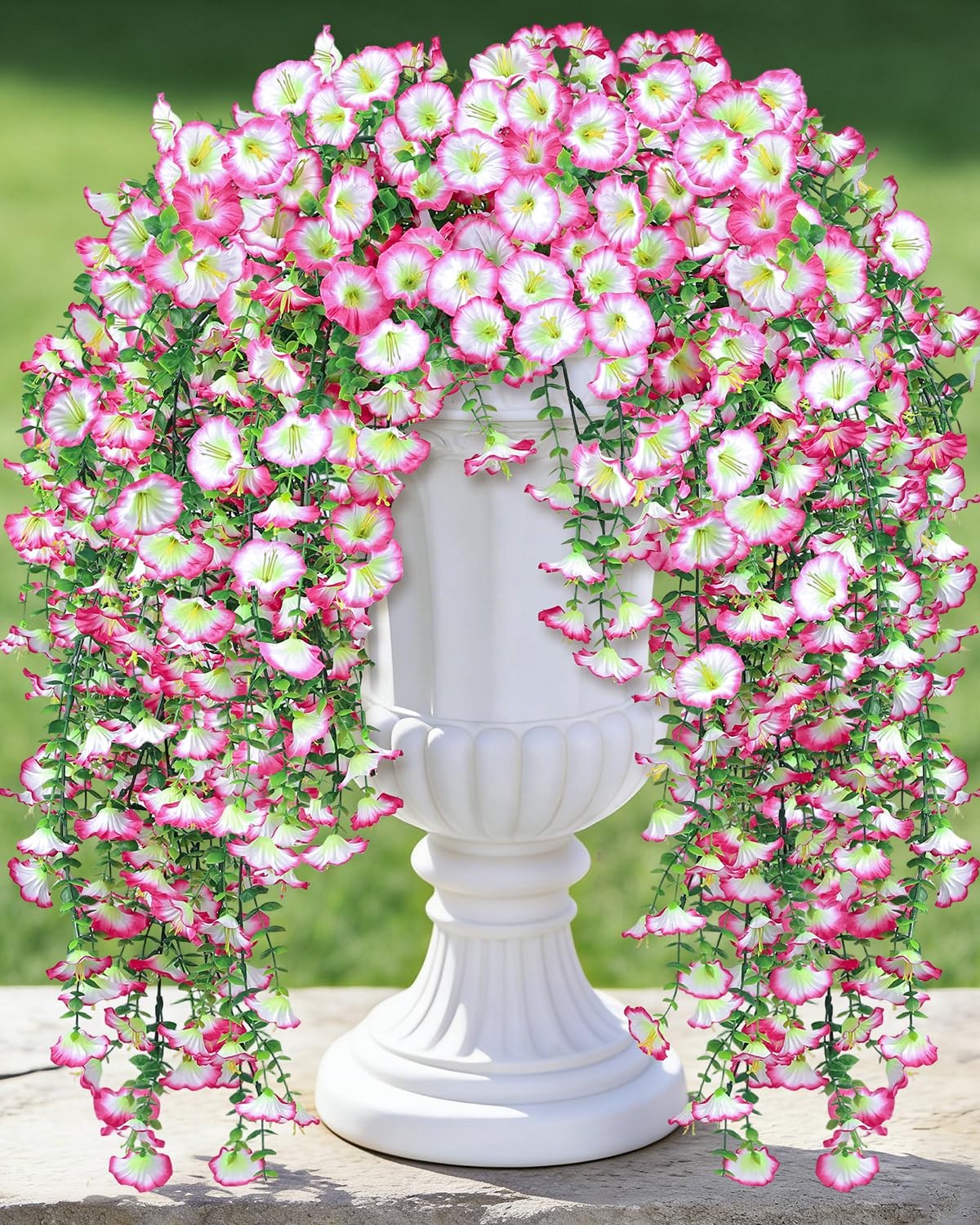 Artificial Flowers for Outdoors, 6-Pack 420 Blooms UV Resistant Hanging Morni…