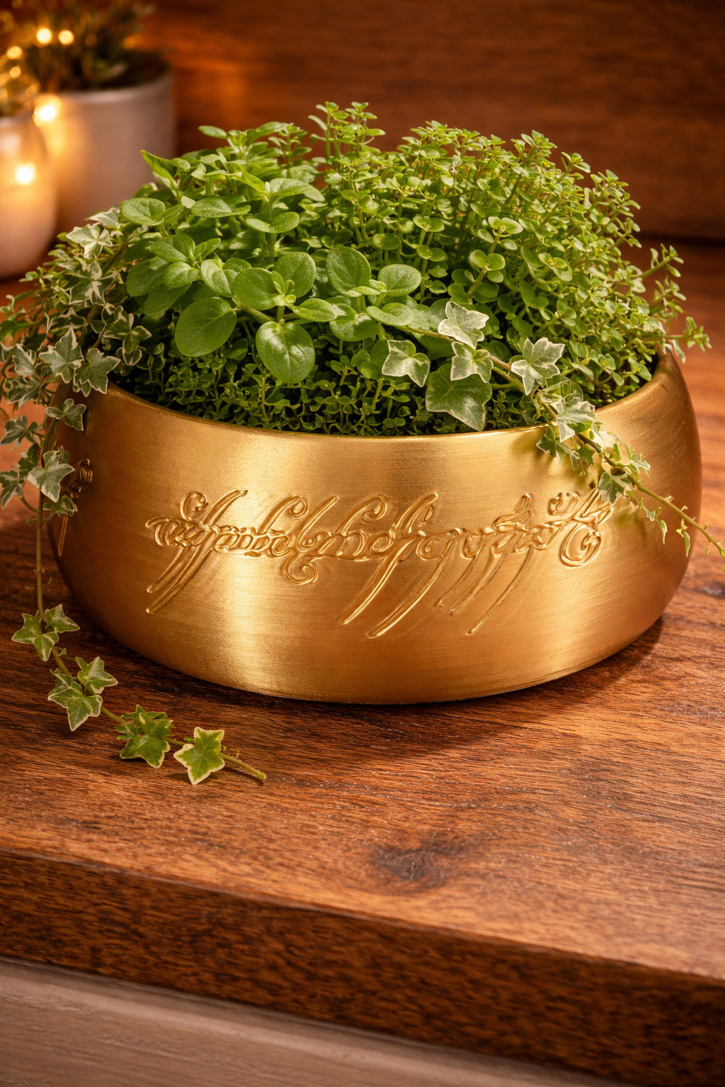 Modern Ring Succulent Planter – Mini Faux Plant Desk Decor – Home & Office Accen