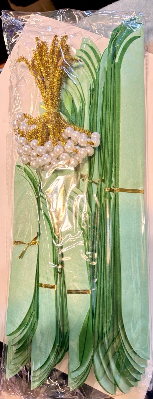 Wedding Butterflies Green Artificial butterfly Bunch 3 Set, 12 Pack, Gold Green