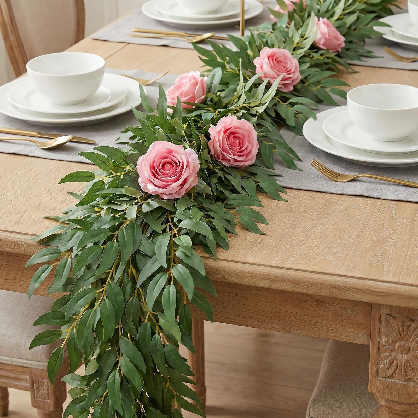 6.56Ft Artificial Vines Garland for Table Decor Silk Italian Ruscus Greenery …