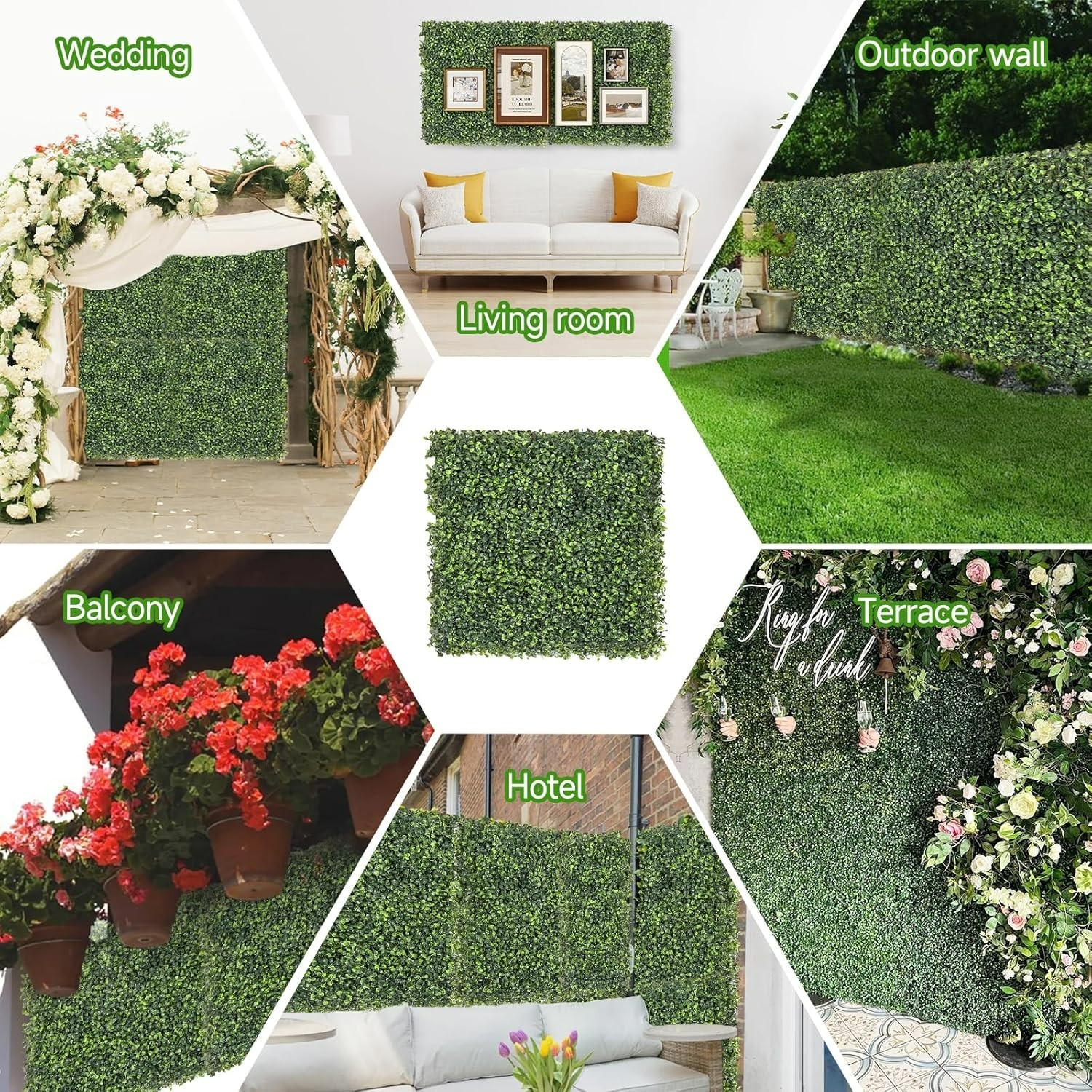 Stylish 10″x10″ Boxwood Hedge Wall Panels – Perfect for Indoor and Outdoor Decor