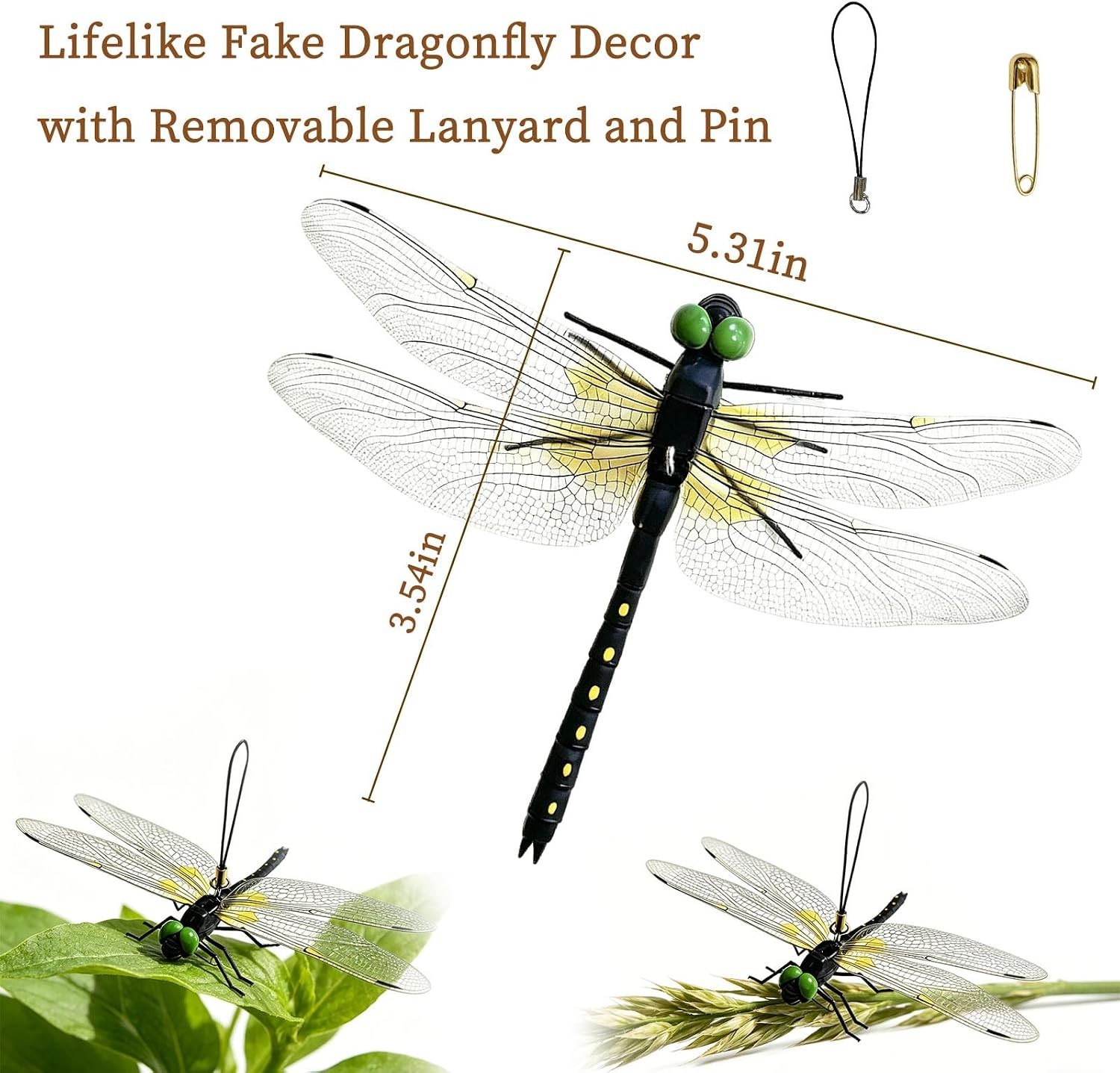 Removable Hanging Dragonfly Clips, Indoor Outdoor Decor