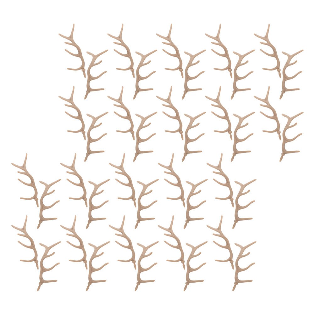 24 Pairs Mini Plastic Deer Antlers Jewelry Accessories for Festive Holiday Decor