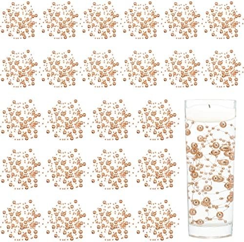 Artificial pearl bead garland floating candle vase decor