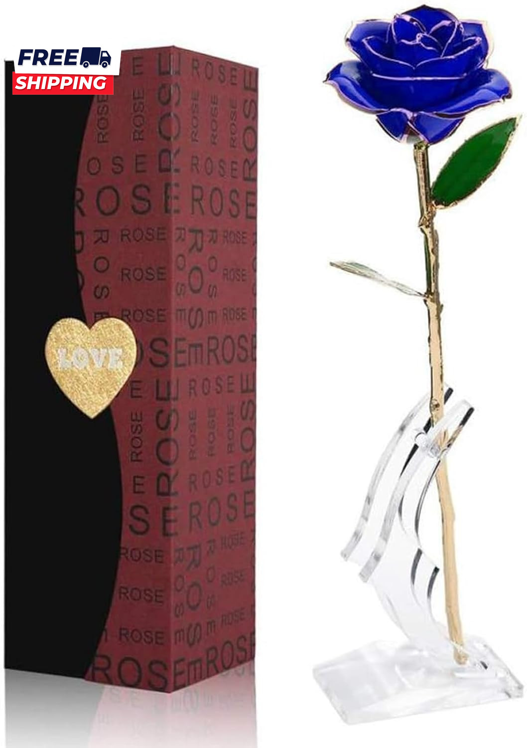 Gold Rose Real Rose Dipped in 24K Gold Preserved Rose Flower Golden Dipped Rose