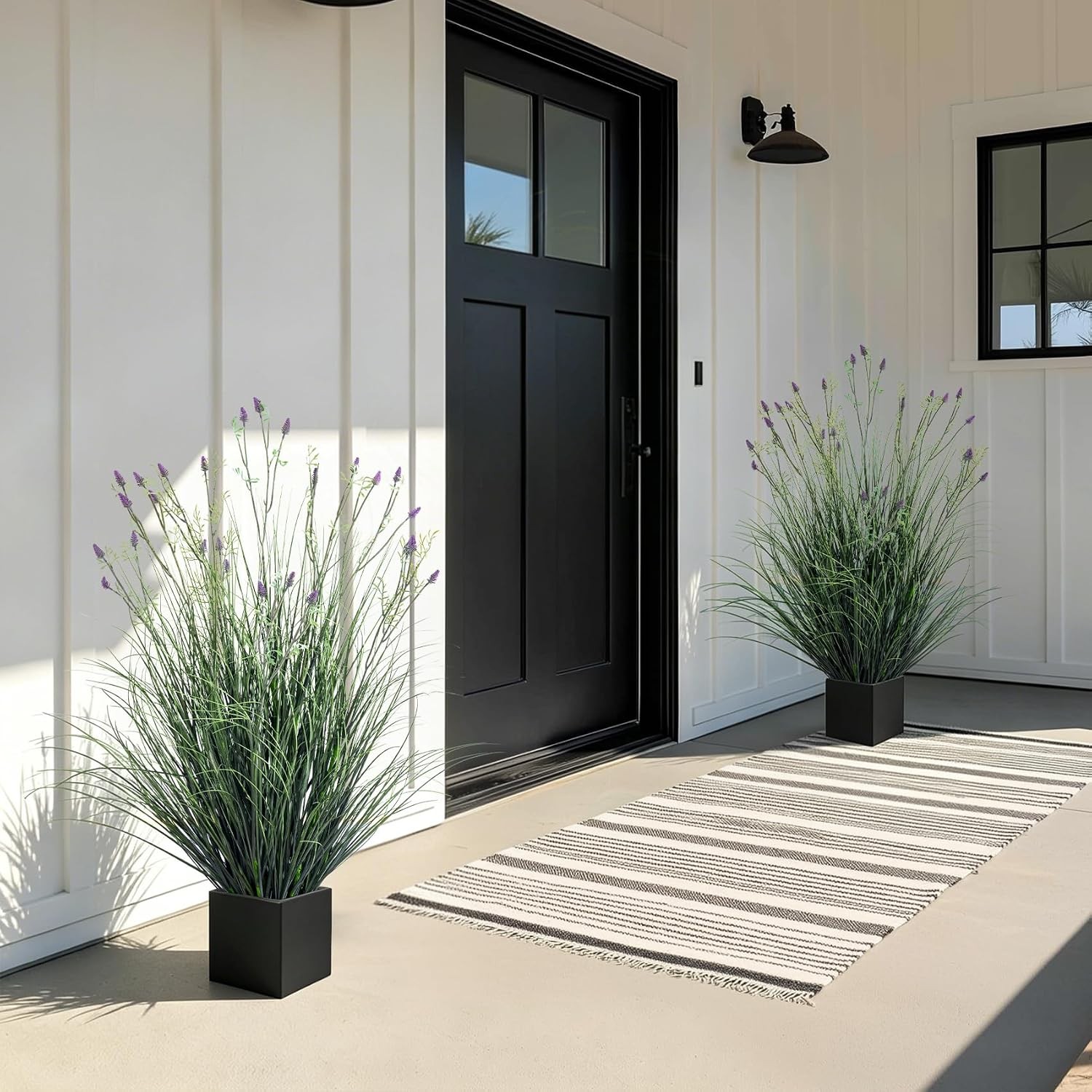 2 pack fake lavender faux plastic plantas synthetic pampas grass indoor outdoor