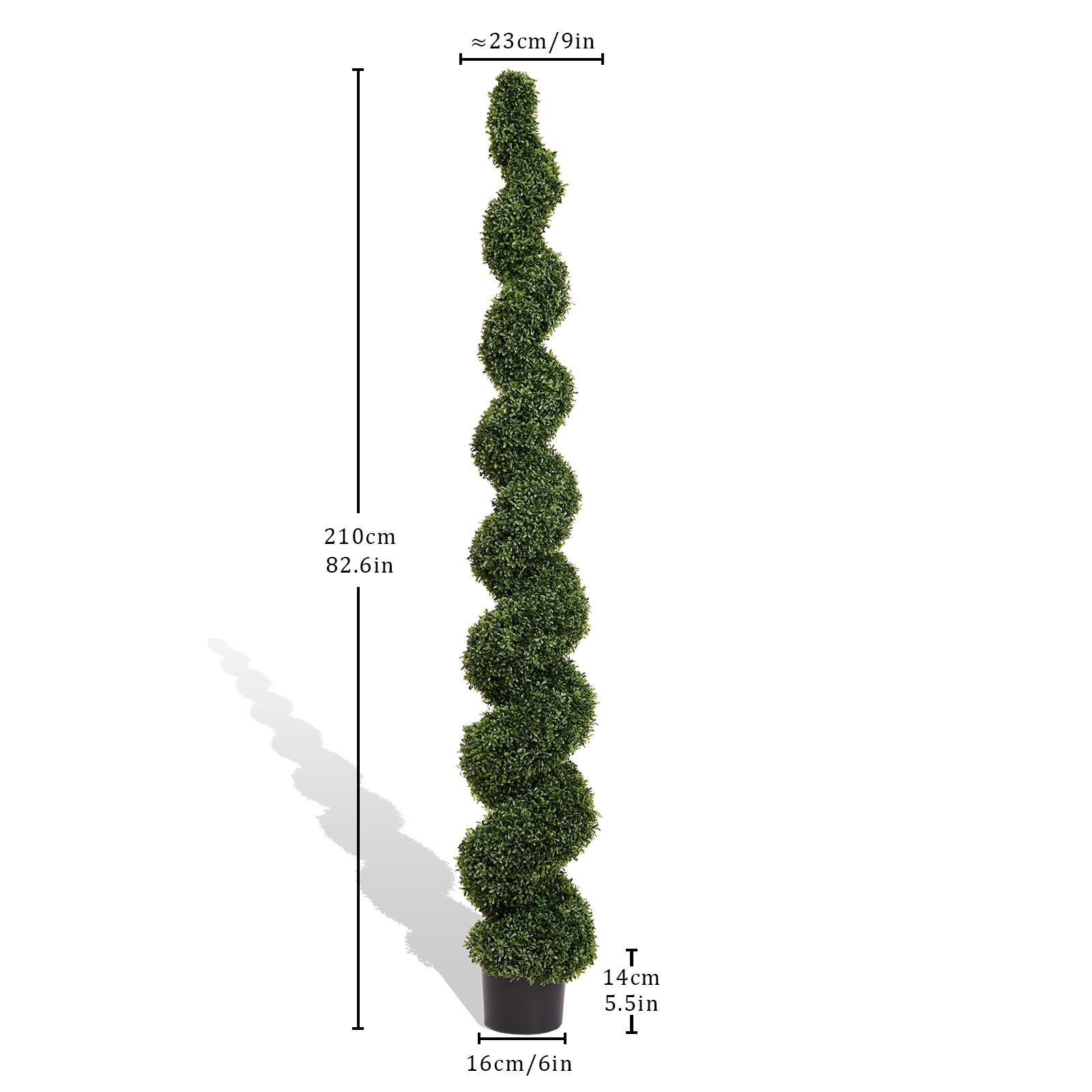 7FT Spiral Topiary Trees Artificial Outdoor Faux Boxwood Plants Potted Trees