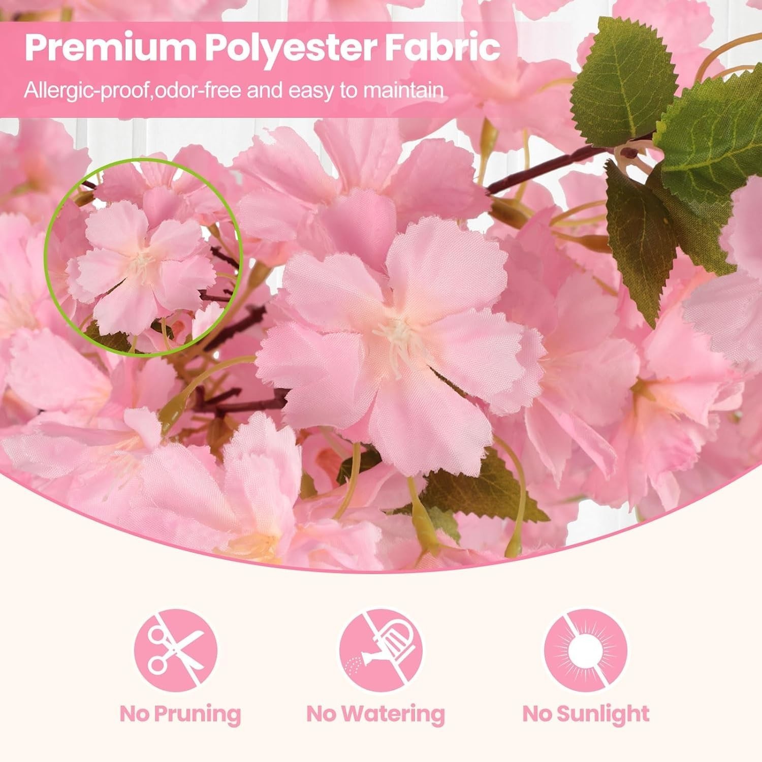 6Ft Tall Cherry Blossom Artificial Tree,Fake Pink Cherry Blossom Tree,Lifelike