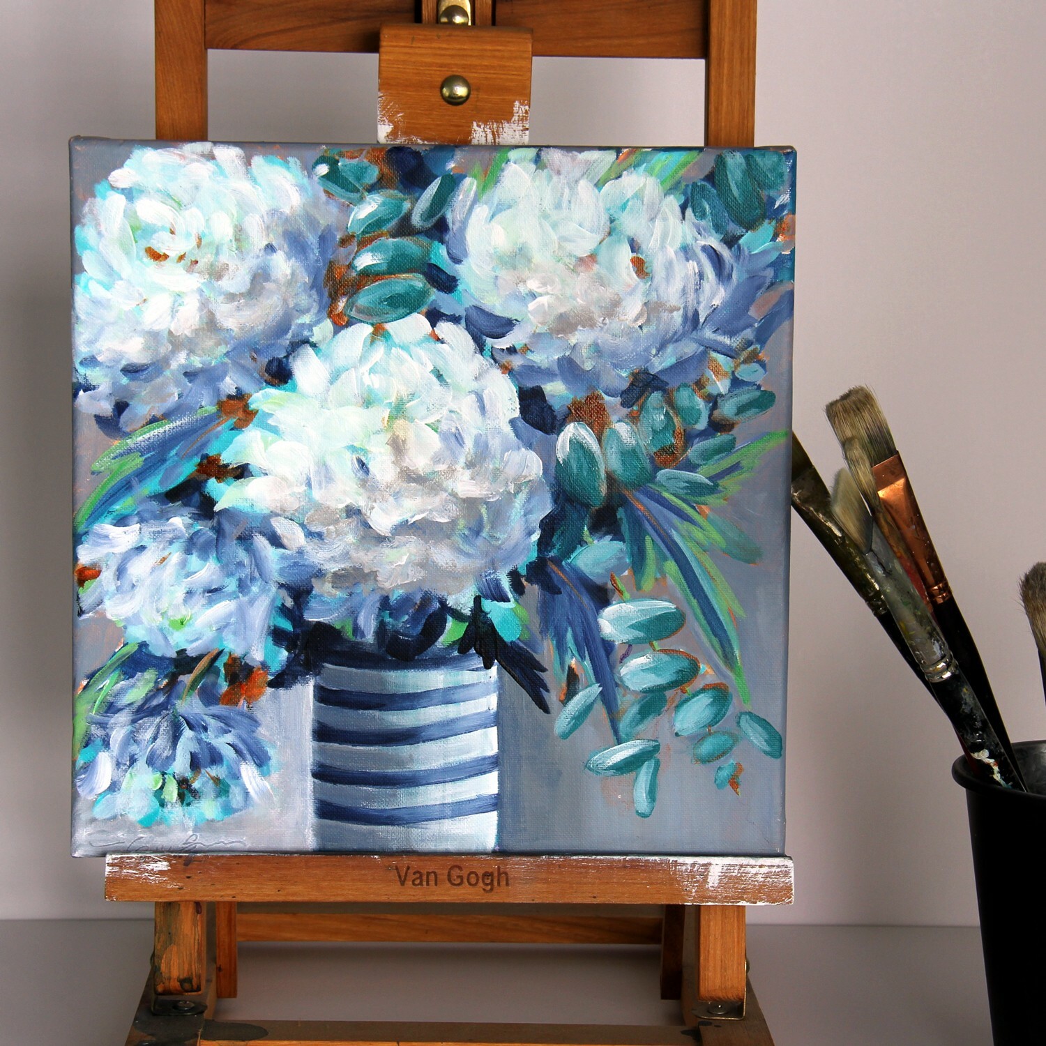 Contemporary Art Floral on canvas, original painting direct from artist