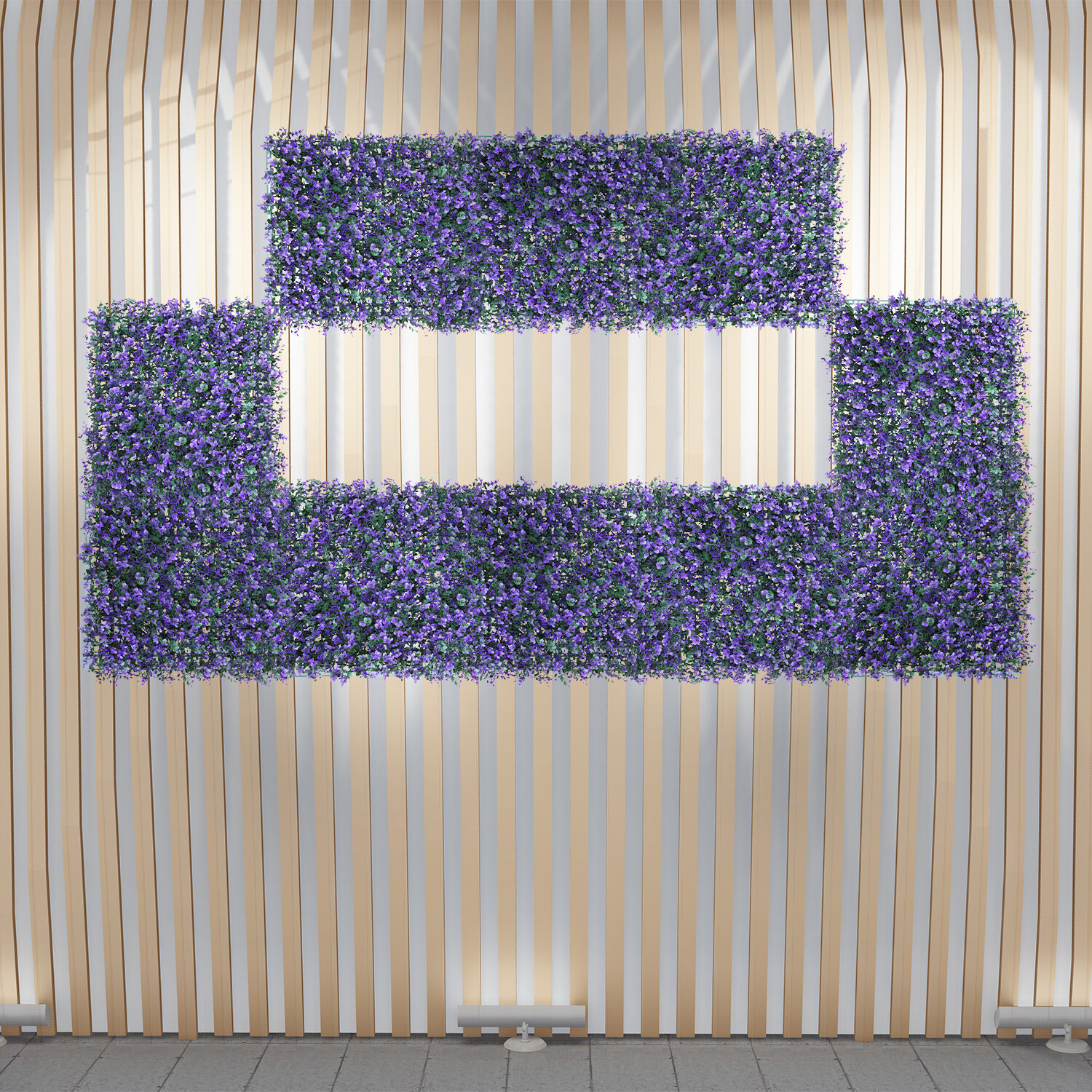 20″x20″ Artificial Purple Lavender Mat Faux Fence Panel Wall Decor Grass Hedge