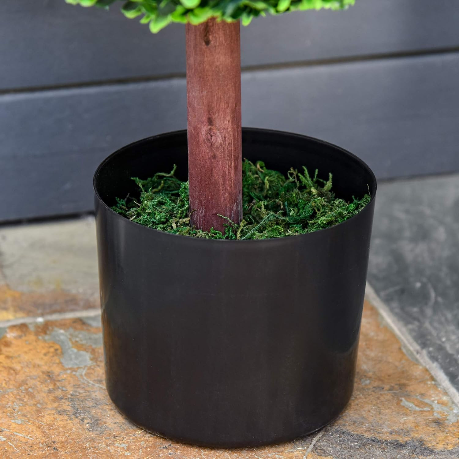 23.5″ Artificial Boxwood Topiary Ball Tree Nursery Pot Included | Fake Decorativ