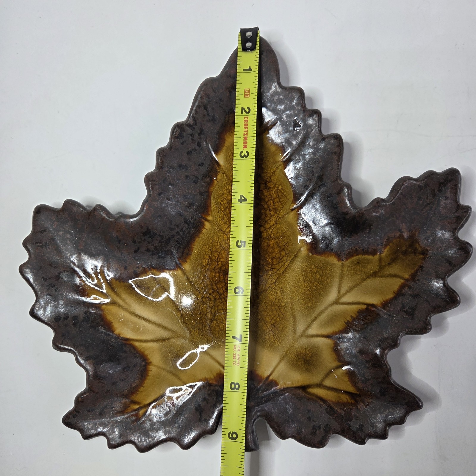 Lyon Home Gallery Glazed Leaf Dish Salt Lake Pottery Ceramic