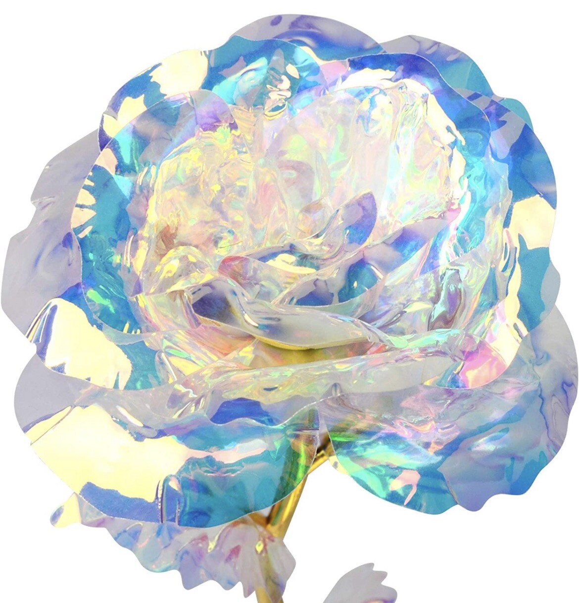 Birthday Galaxy Rose Gifts,Gold Foil Rose Colorful Crystal Forever Flower