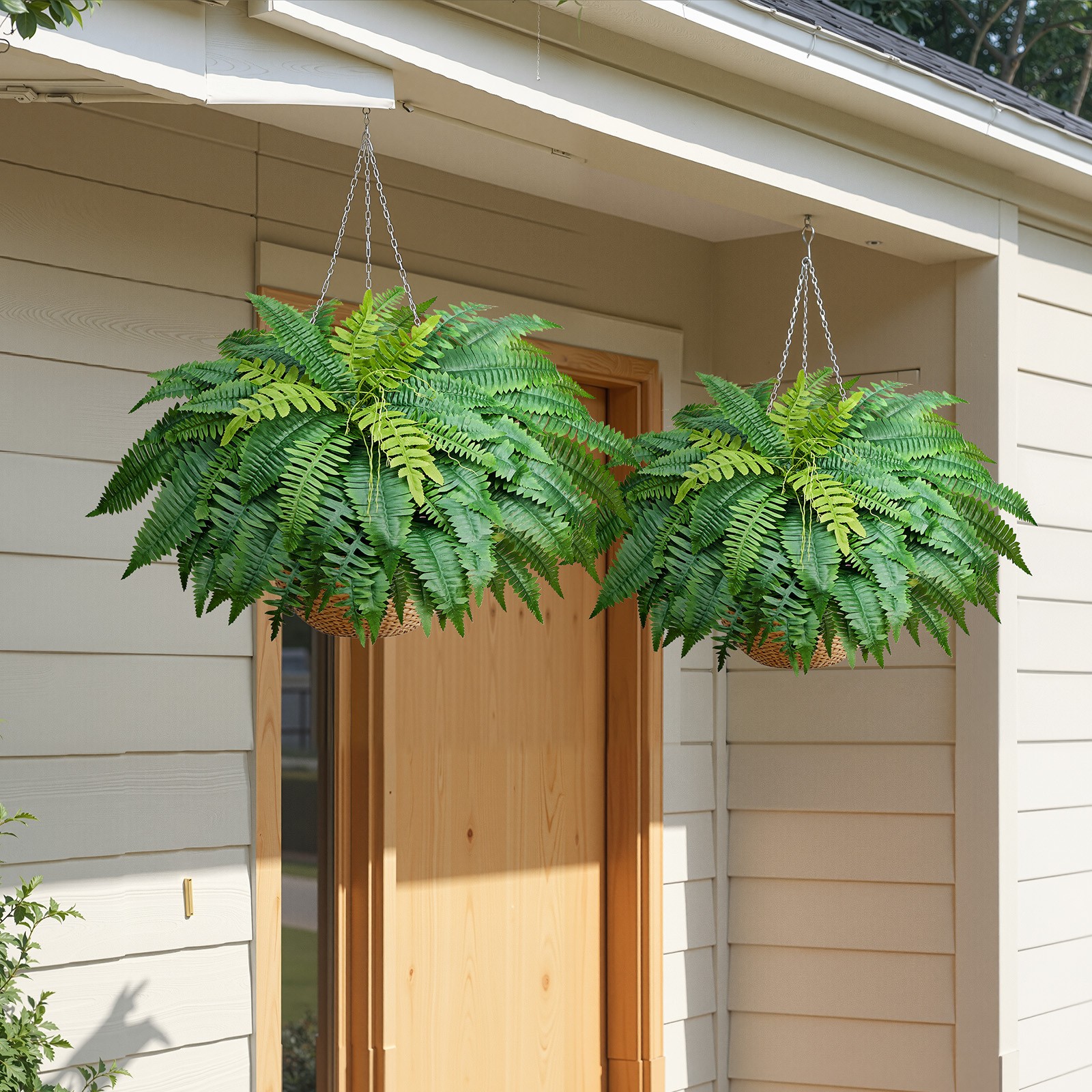 VEVOR 50″ Artificial Ferns Fake Boston Bush 96 Fronds for Indoor Outdoor Decor