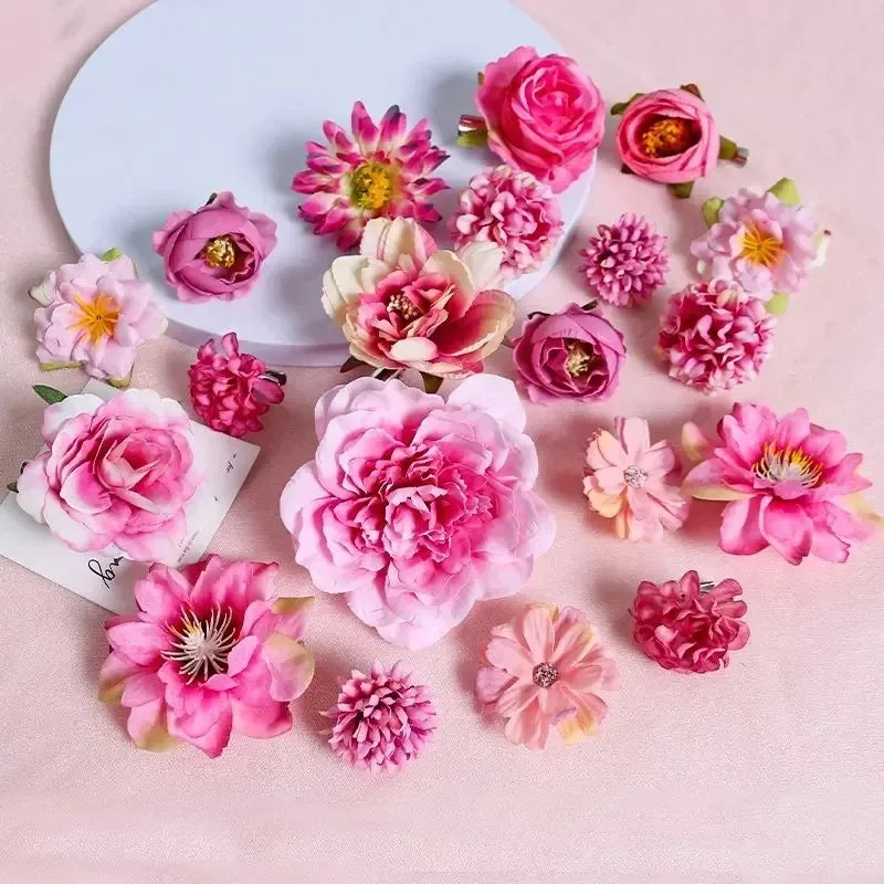 3/21Pcs Mixed Artificial Flowers Silk Rose Fake Flowers for Home Room Wedding De