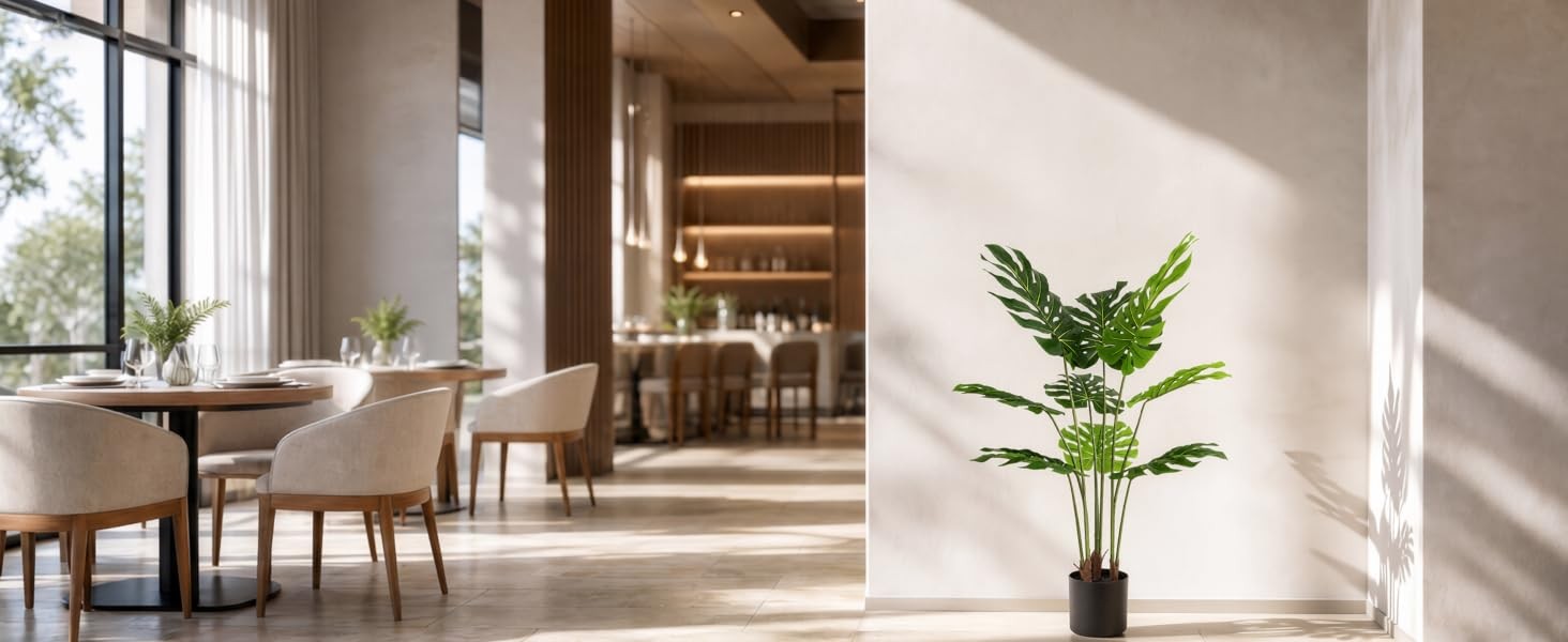 Artificial Monstera Deliciosa Plant 3.6ft, Lifelike Faux Swiss Cheese Floor