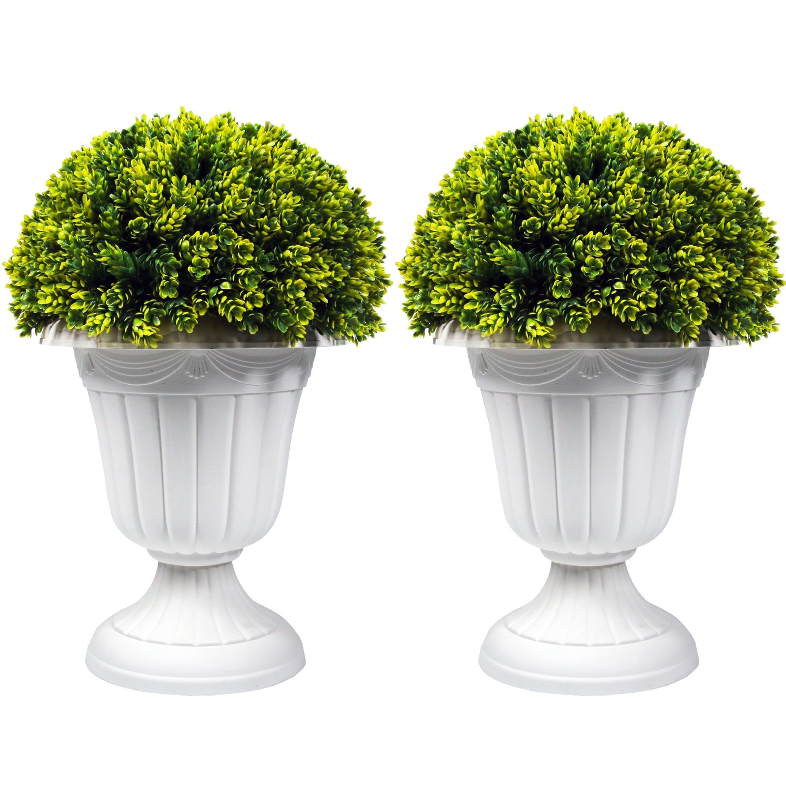 2 PCS 17” Artificial Plastic Pine Cone-Shaped Leaves Topiary Ball Tree，Faux P…