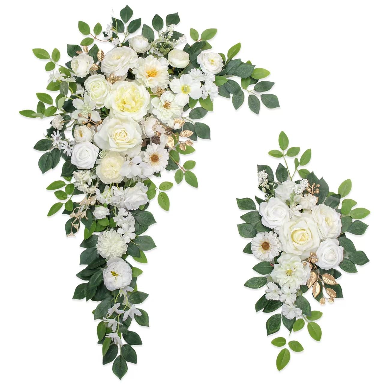 Odouzy Wedding Arch Flowers,Artificial Flower Arch Decor,2pcs Artificial Flow…