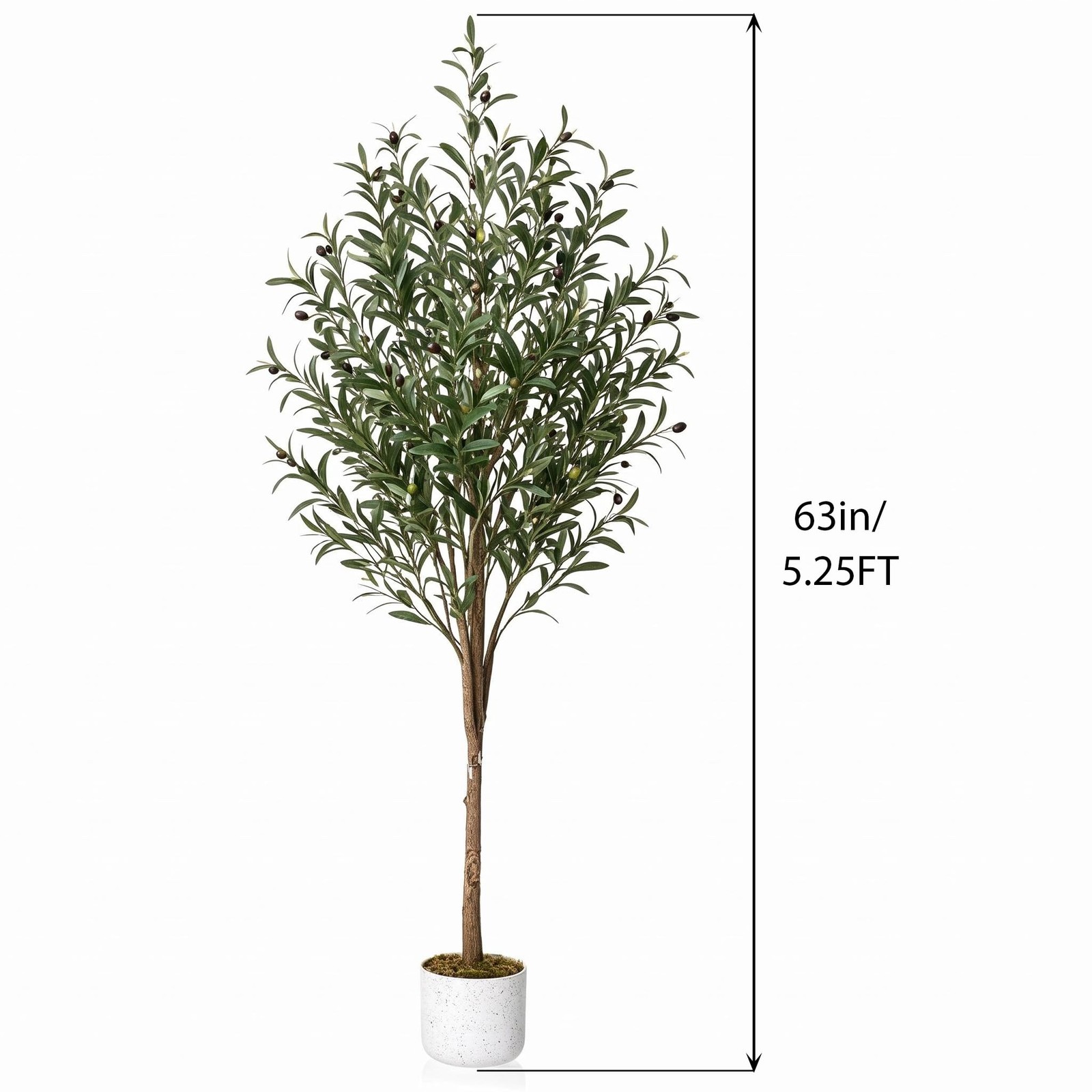 Garvee 5.3FT Artificial Olive Tree in Pot Fake Olive Plants with Nautral Leaves