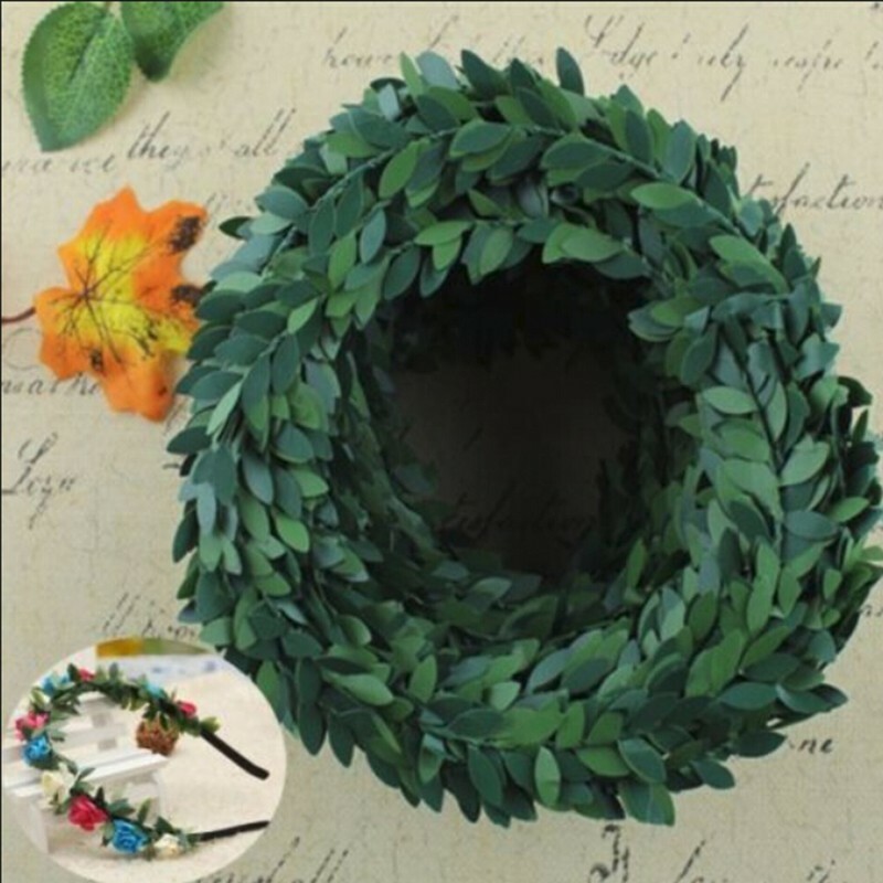 Garland Green Leaf Iron Wire Artificials For DIY Floral Christmas Decor Hot Sale