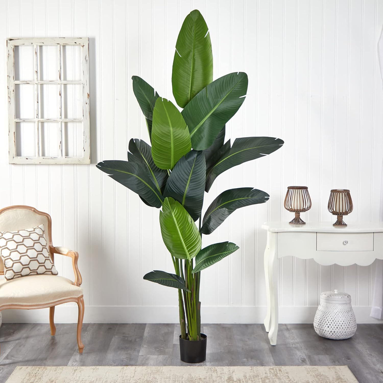 7ft Travelers Palm Artificial Silk Tree – Lush Green Decor for Home or Office