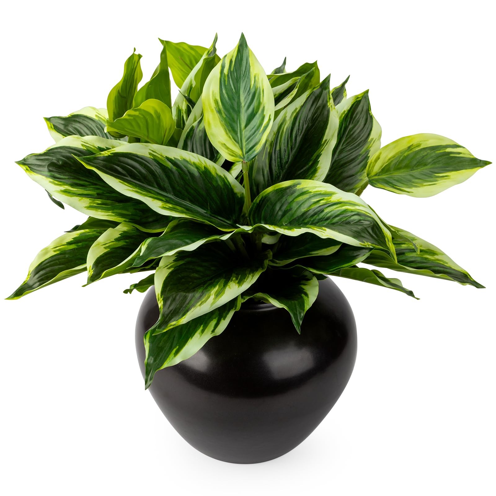 4Pcs 17.7inch Artificial Halcyon Hosta Perennial Plants Faux Green Dieffenbac…