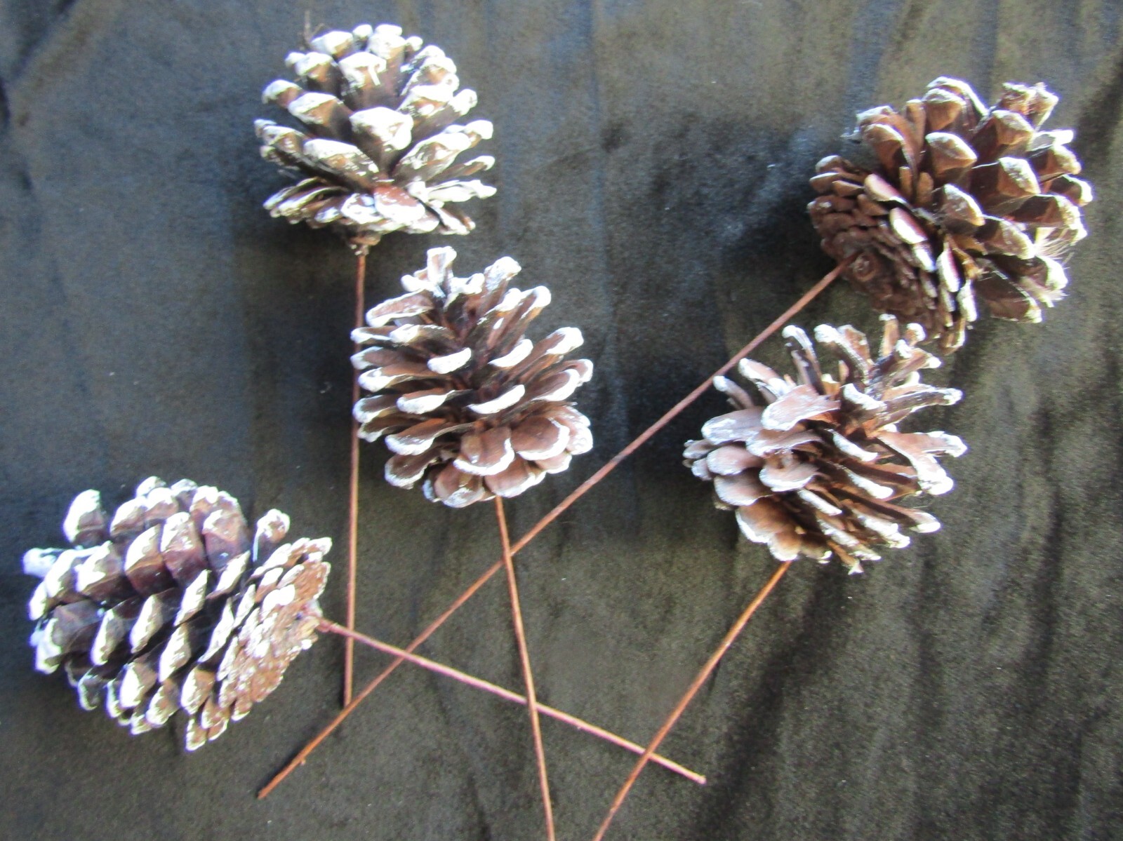 Pinecone Plant Picks Lot of 5 Vintage Christmas