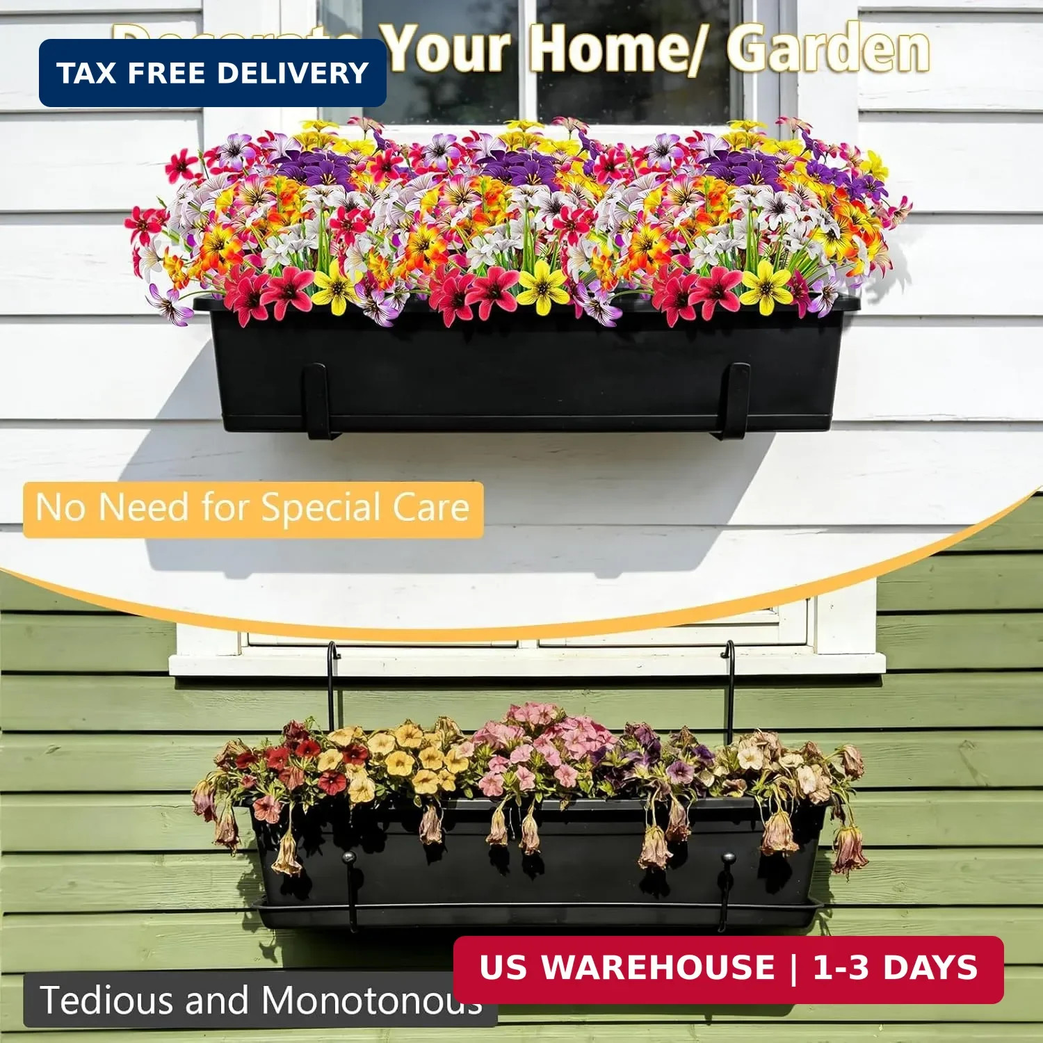 16 Pcs Artificial Flowers for Outdoors, UV Resistant Fake Pansy Silk Flowers, Re