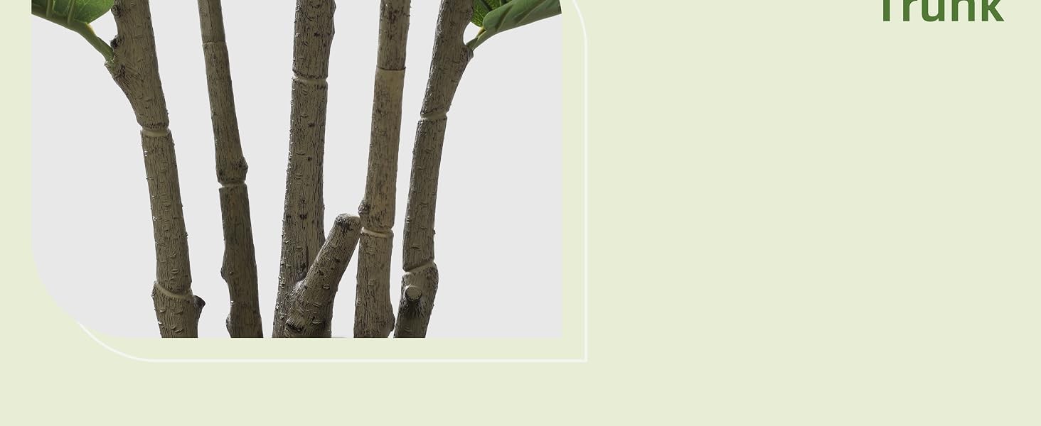 Artificial Fiddle Leaf Fig Tree 5FT – Faux Fig Tree with Black Diamond Planter –