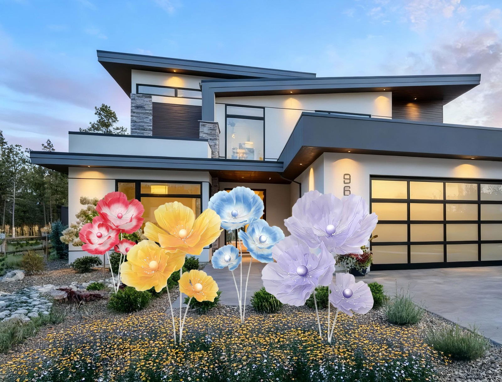 Giant Life Size Artificial Flowers with Stand, Extra Large Foam Silk Flowers …