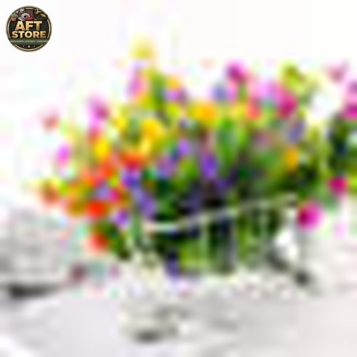 12 Pcs Primrue Artificial Flowers UV Resistant Mix Colors Home Decor