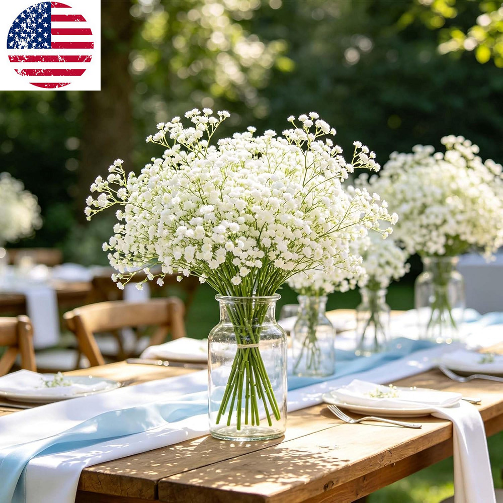 10x Babys Breath Artificial Flowers Fake Babys Breath Flowers for Wedding Floral