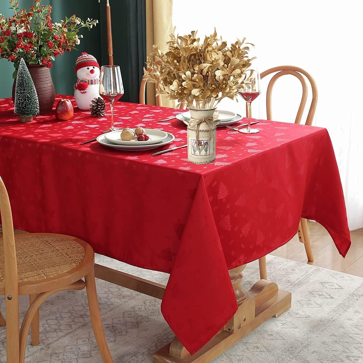 Fake Plants Christmas Decorations, Golden Artificial Flowers Plastic