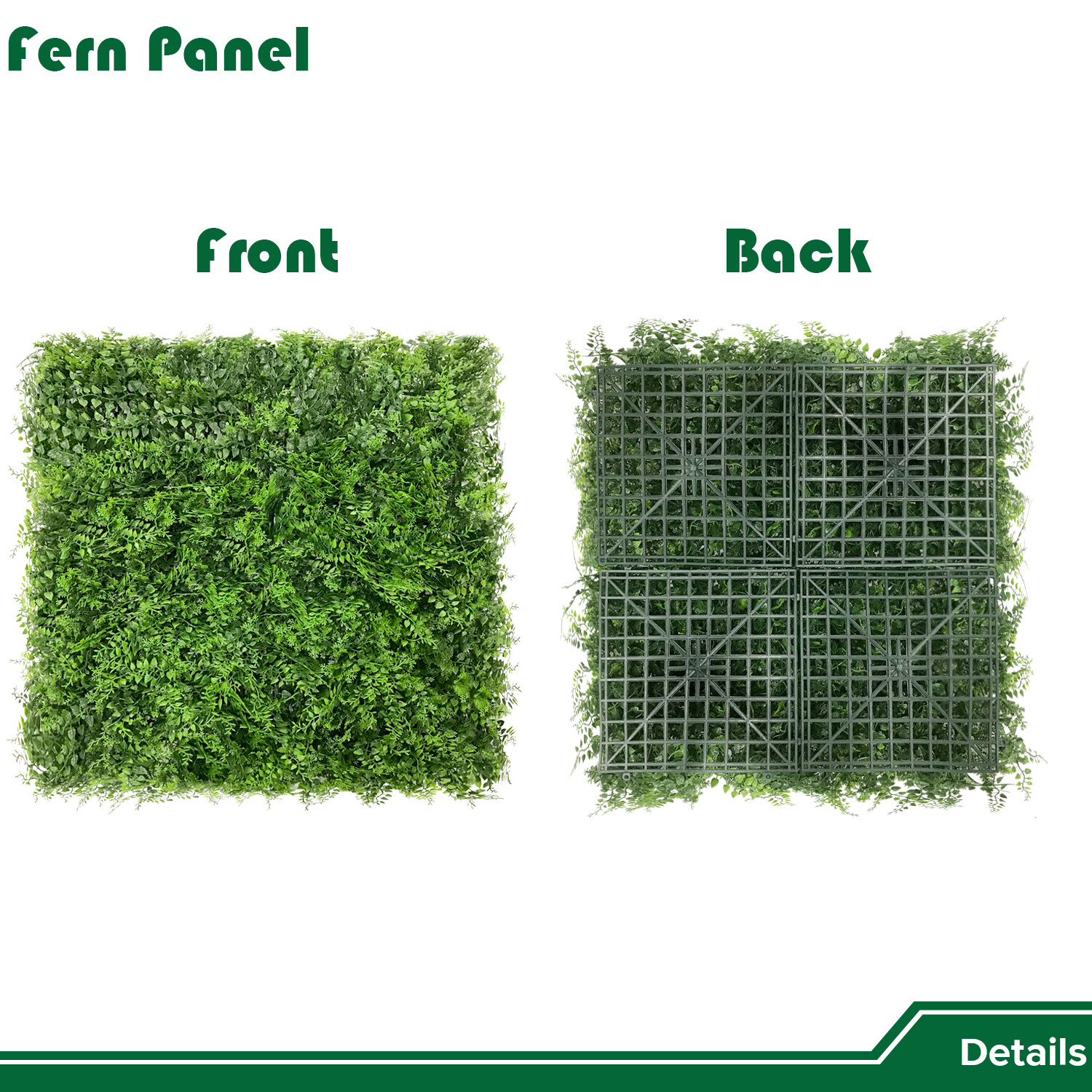 20″ Artificial Faux Fern Leaf Privacy Grass Mats Home Hedge Festival Decor
